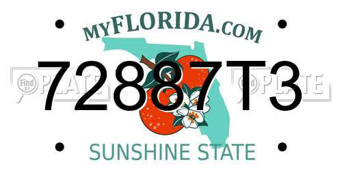 72887T3 Florida License Plate
