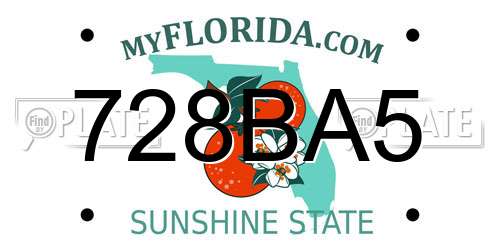 728BA5 Florida License Plate