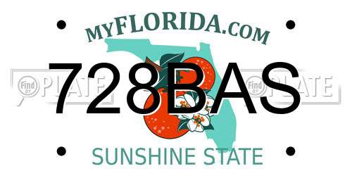 728BAS Florida License Plate