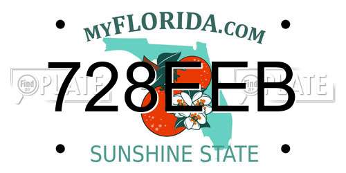 728EEB Florida License Plate