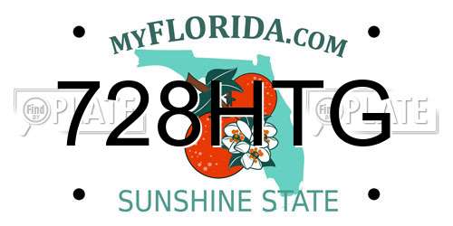 728HTG Florida License Plate