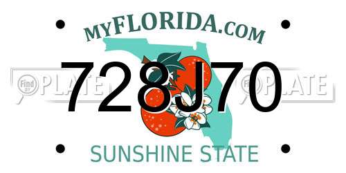 728J70 Florida License Plate