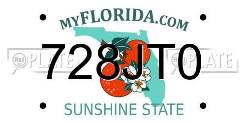 728JT0 Florida License Plate