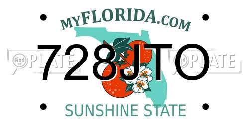 728JTO Florida License Plate
