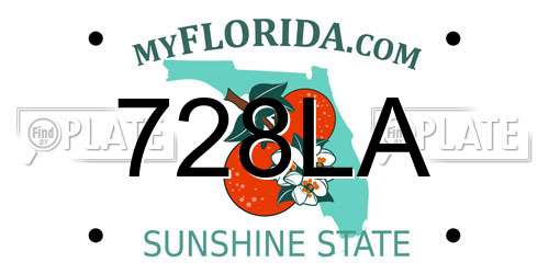 728LA Florida License Plate