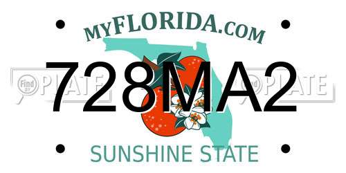 728MA2 Florida License Plate