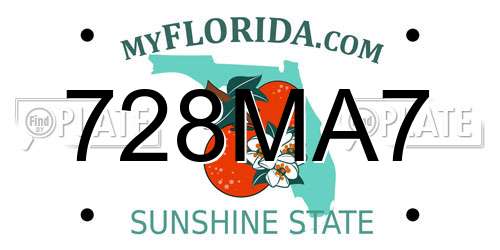 728MA7 Florida License Plate