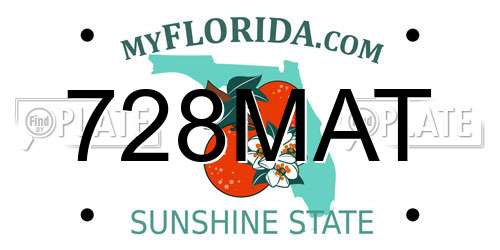 728MAT Florida License Plate