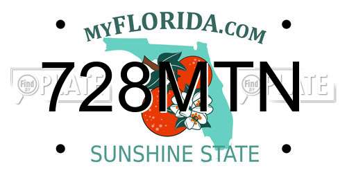 728MTN Florida License Plate