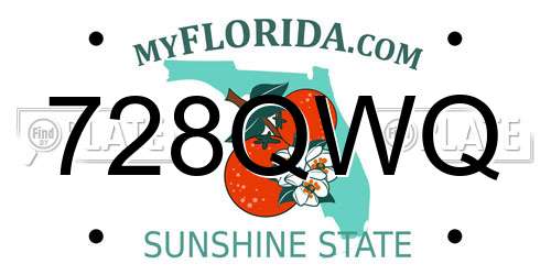 728QWQ Florida License Plate