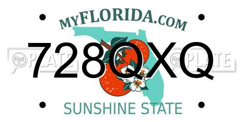 728QXQ Florida License Plate