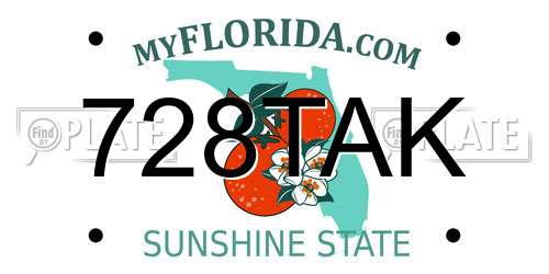 728TAK Florida License Plate