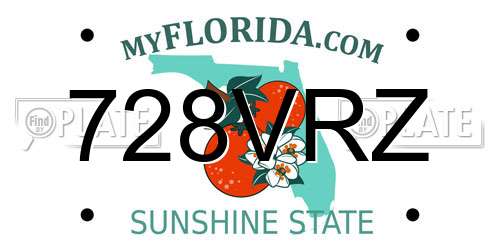 728VRZ Florida License Plate