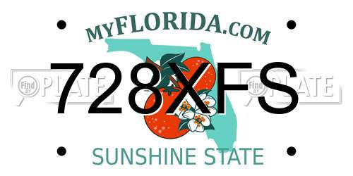 728XFS Florida License Plate