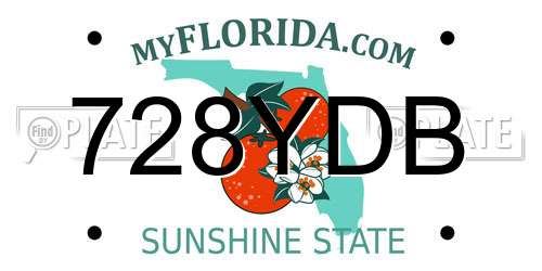 728YDB Florida License Plate