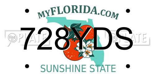 728YDS Florida License Plate