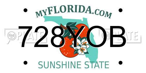 728YOB Florida License Plate