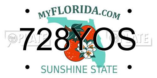728YOS Florida License Plate