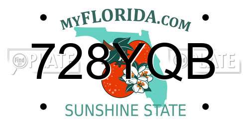 728YQB Florida License Plate