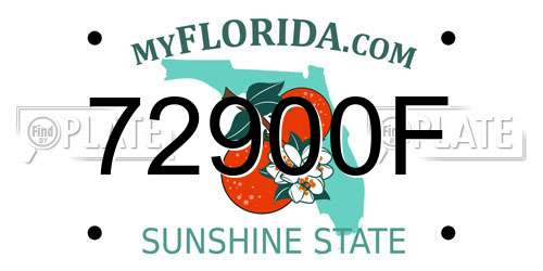 72900F Florida License Plate