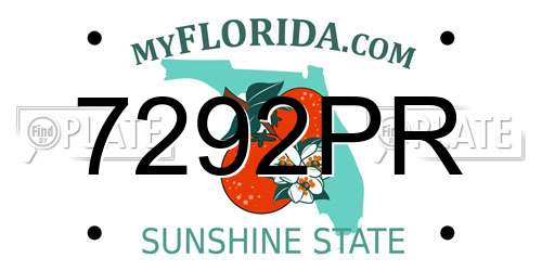 7292PR Florida License Plate