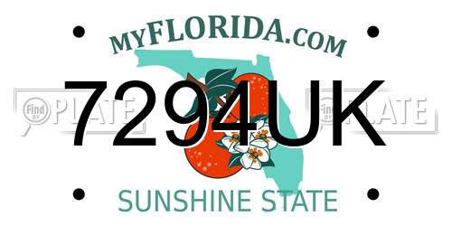 7294UK Florida License Plate