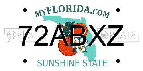 72ABXZ Florida License Plate