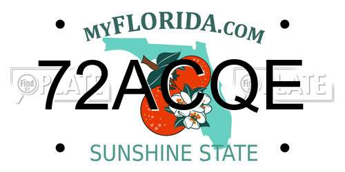 72ACQE Florida License Plate