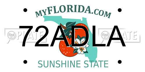 72ADLA Florida License Plate
