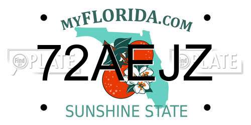 72AEJZ Florida License Plate