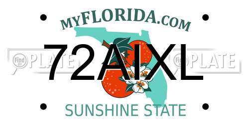 72AIXL Florida License Plate