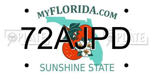72AJPD Florida License Plate