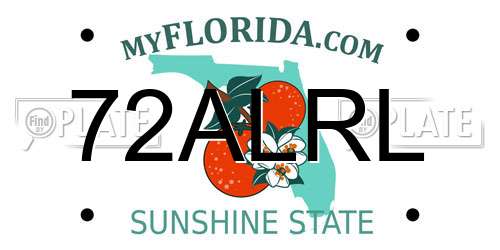 72ALRL Florida License Plate