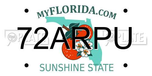 72ARPU Florida License Plate