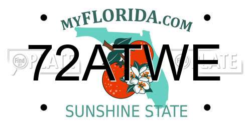 72ATWE Florida License Plate