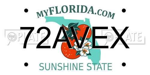 72AVEX Florida License Plate