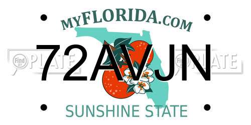 72AVJN Florida License Plate