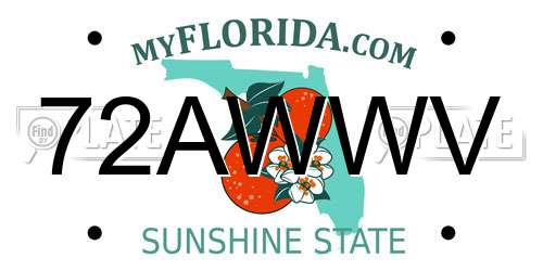 72AWWV Florida License Plate