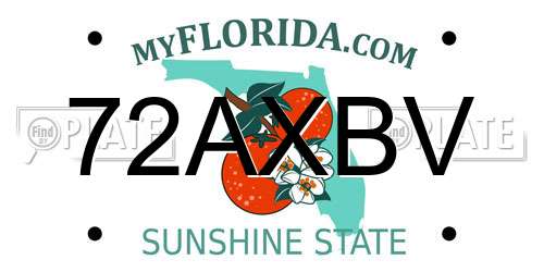 72AXBV Florida License Plate