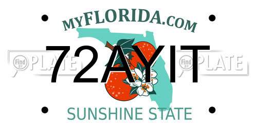 72AYIT Florida License Plate