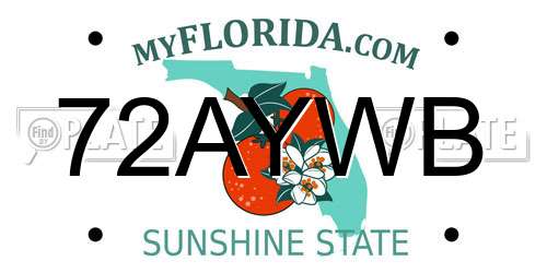 72AYWB Florida License Plate