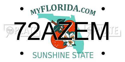 72AZEM Florida License Plate