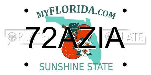 72AZIA Florida License Plate