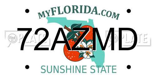 72AZMD Florida License Plate