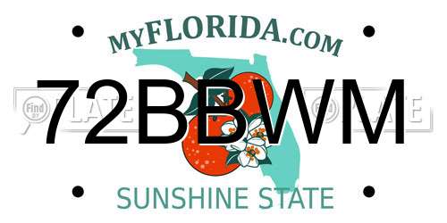72BBWM Florida License Plate
