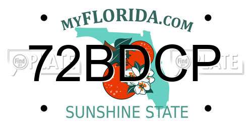 72BDCP Florida License Plate