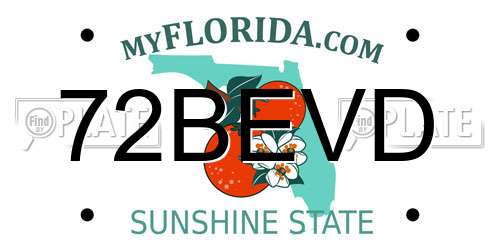 72BEVD Florida License Plate