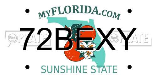 72BEXY Florida License Plate