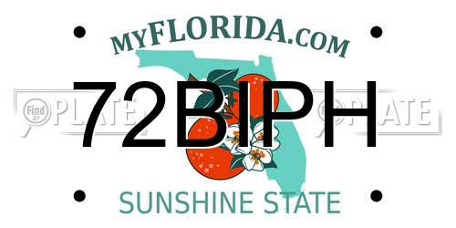 72BIPH Florida License Plate