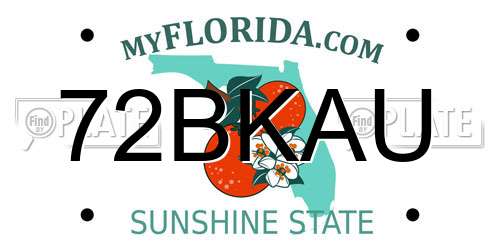 72BKAU Florida License Plate